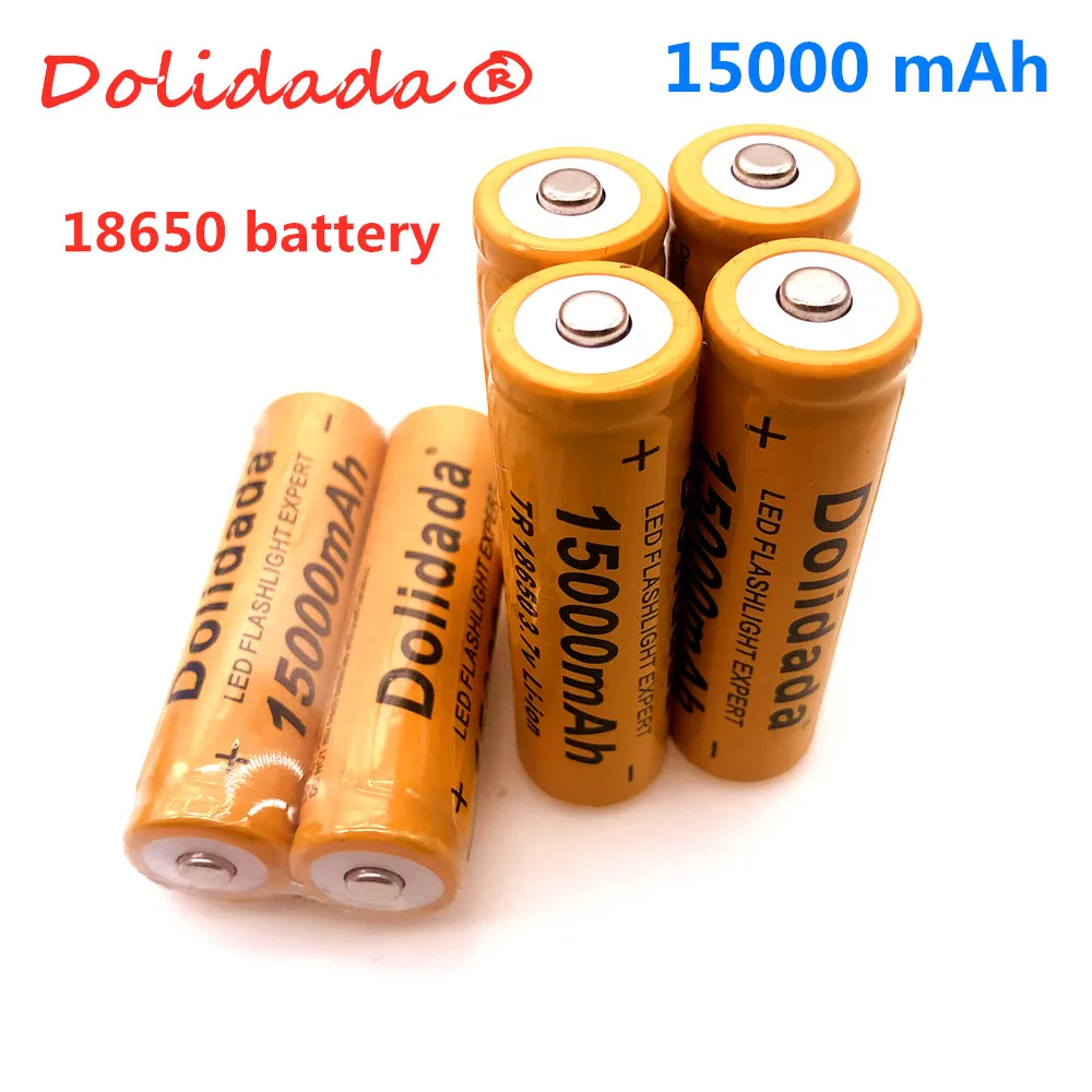 6 шт Dolidada высокого качества 15000 mAh 3 7 V 18650 литий-ионные аккумуляторы Перезаряжаемые