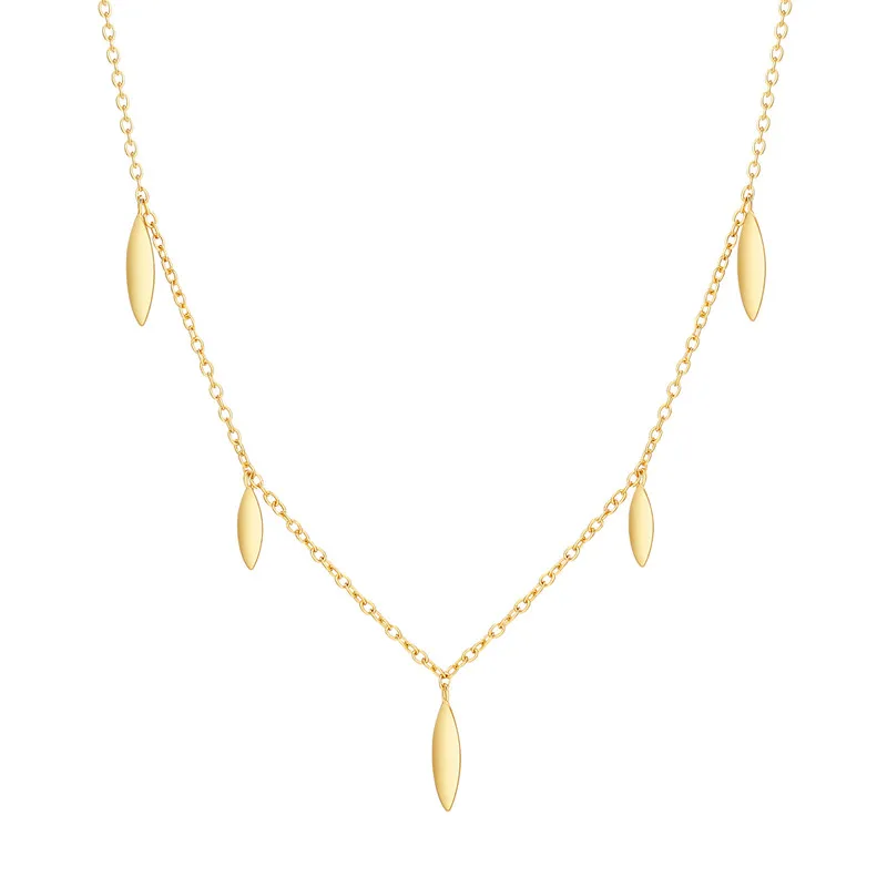 

CHIMERA Leaf Necklace Real S925 Sterling Silver Crystal Star Chain for Women Gift Gold Choker Ladies Luxury Fashion Jewelry