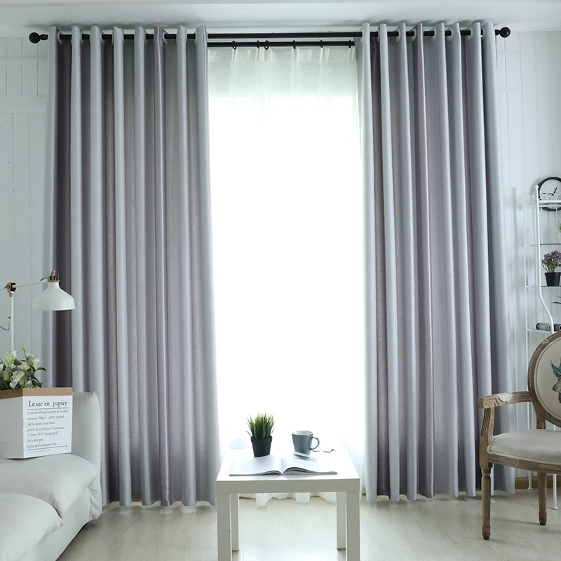 

Scandinavian Minimalist Blackout Curtains Finished Bedroom Living Room Bay Window Full Blackout Hole-Free