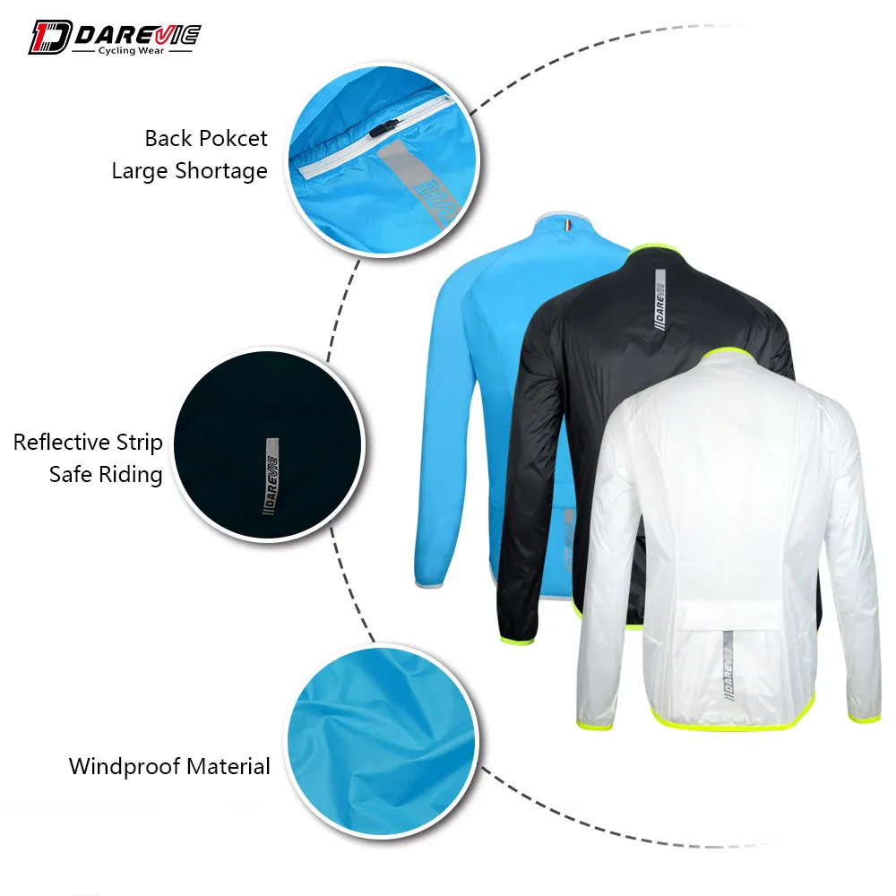 DAREVIE Cycling Jacket Soft Light Waterproof Windproof Long Sleeve Water Resistance cycling jacket cycling clothes