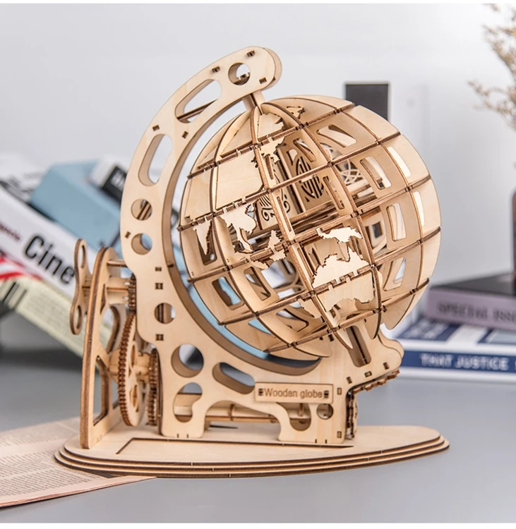 DIY Selbstorganisation 3D Holzpuzzles Globe Toy Puzzle Kinder Lernspielzeug 