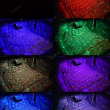 Автомобильные атмосферные огни USB Автомобильные подошвы атмосферные огни светодиодный звезды декоративные огни красочная музыка Голосовое управление огни CD50 Q04