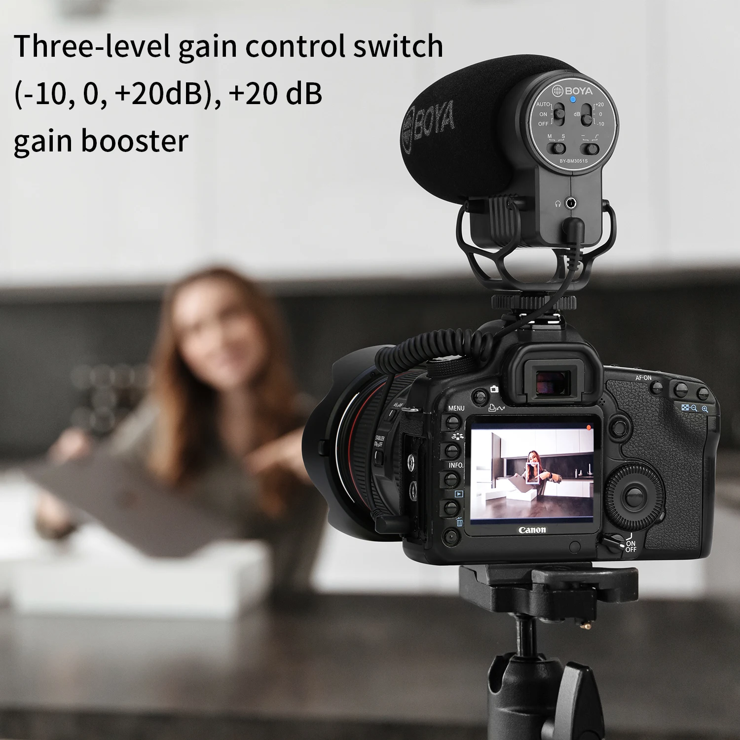 US $119.95 BOYA BYBM63051S StereoMono Shotgun Condenser Microphone For DSLR Compact Camcorder Audio Recorder Video Record Film Making