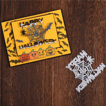 

DiyArts Happy Halloween Letter Metal Cutting Dies Scrapbooking Cut Die Punching Templates New Photo Album Craft Stencils