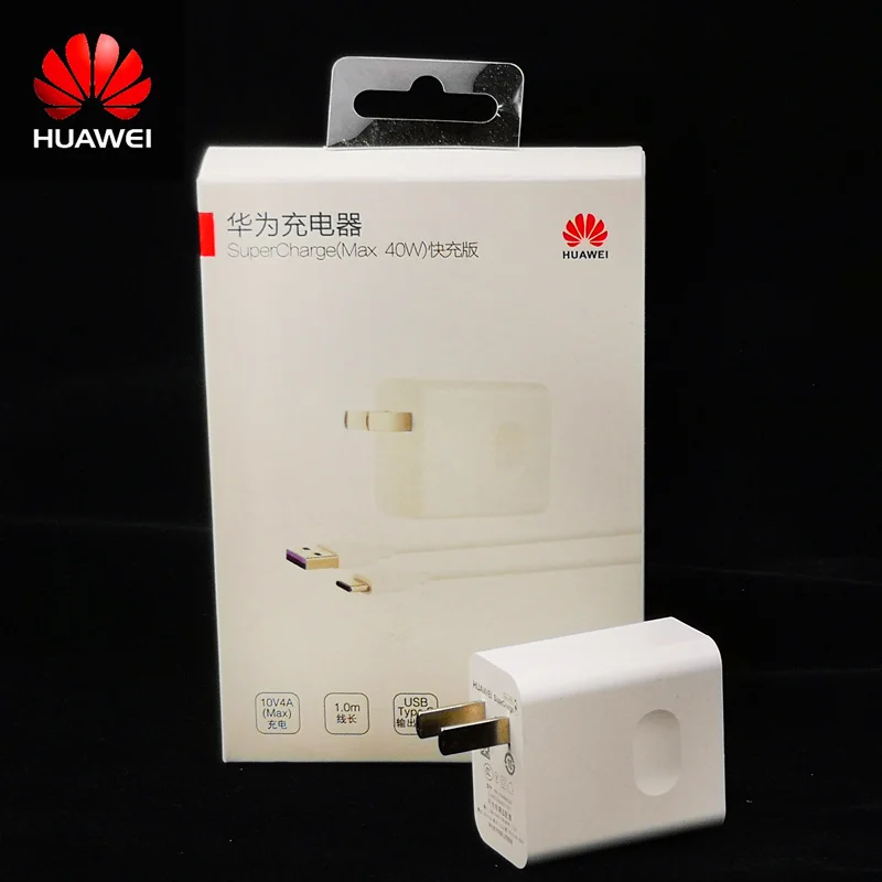 US Charger and cable Huawei P30 Pro зарядное устройство Supercharge 40 Вт 10 В/4A адаптер быстрой зарядки 5A кабель для mate 20 10 pro Honor Magic 2 nova 5 pro - Тип штекера: US Charger and cable