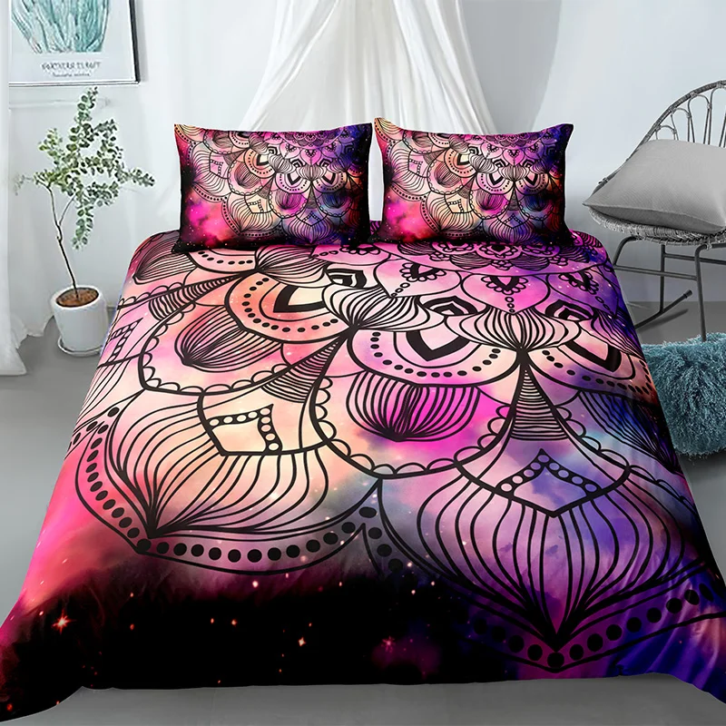 ZEIMON Colorful Mandala Duvet Cover Set Bohemian Bedding Set Single Twin Full Queen King Bedclothes For Adults Children