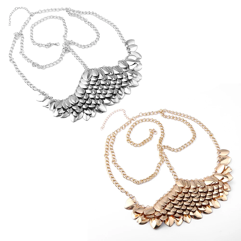 Блестящий головной убор с металлическим щитом и цепочкой в стиле панк для