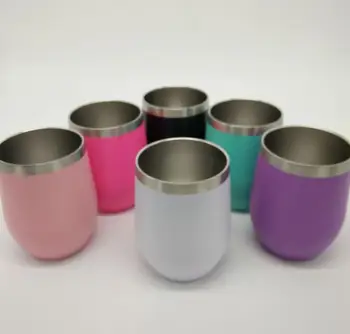 

20pcs fashion 10oz egg cups wine glass Tumbler double wall stainless steel Beer Vacuum Insulated drinking Coffee Mugs