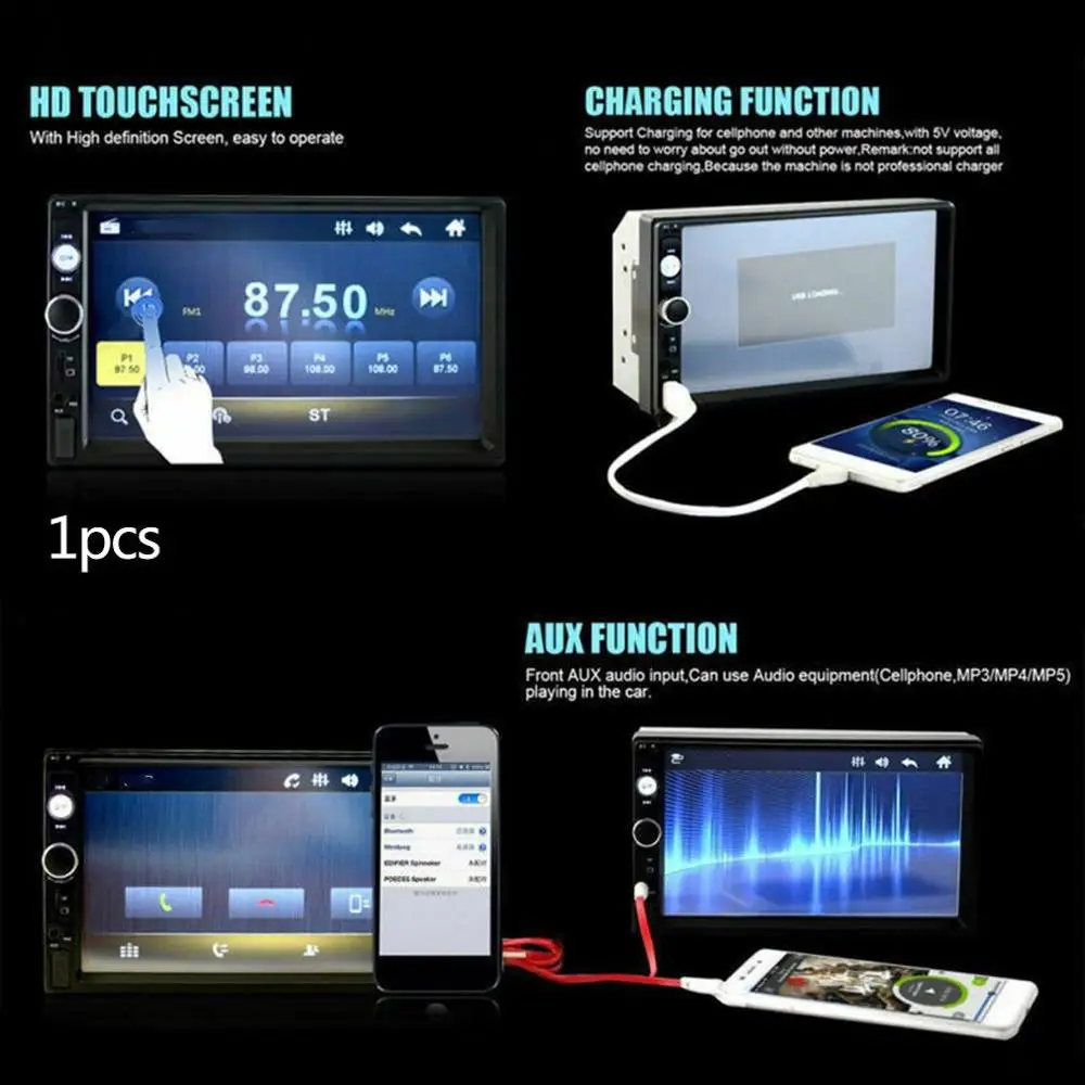7010B для Android для Apple межблочный Hd 7 дюймов цветной экран Mp4 карта автомобиля Mp5 плеер вызов Реверсивный плеер