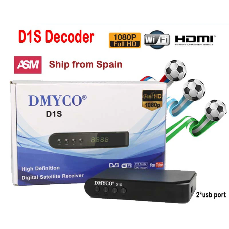 DMYCO D1S цифровой спутниковый ТВ приемник Full HD 1080P рецептор декодер DVB S2 lnb поддержка