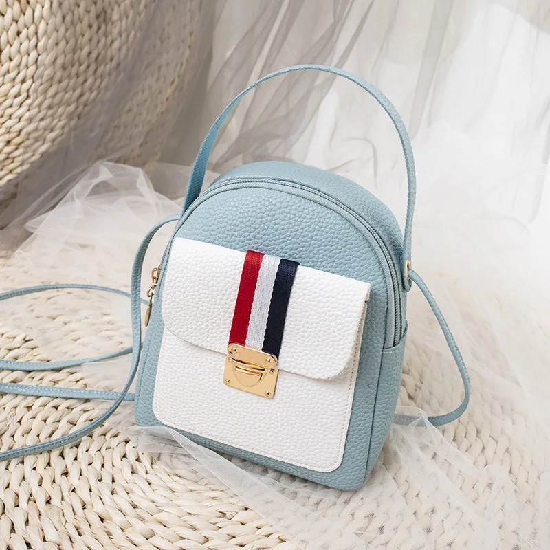 

Embossed Leather Literature And Art Cool Backpack Meng Some 2019 Korean-style of PU Leather Matching Color Backpack