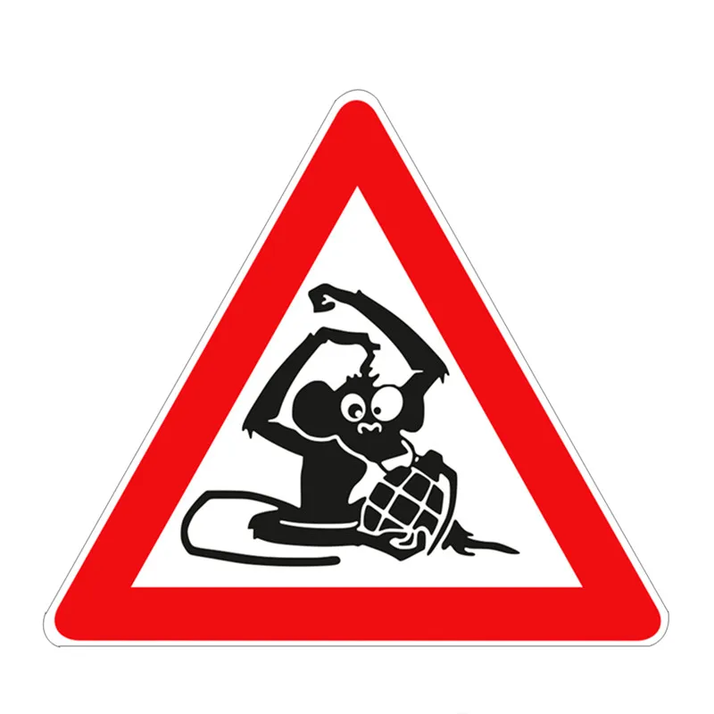 

Warning Car Sticker Monkey Auto Vinyl Sunscreen Car Window Car Styling Accessories Decorative Waterproof PVC 15cm*13cm