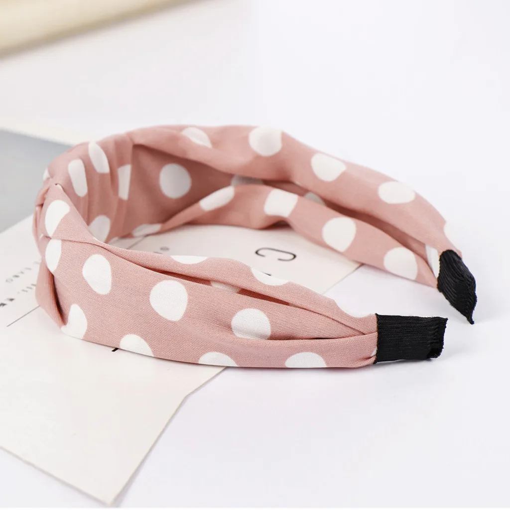 Women Bow Knot Dot Hairband Fashion Wide Side Hair Head Hoop Sweet Girls Hair Headband korean style women bandeau cheveux