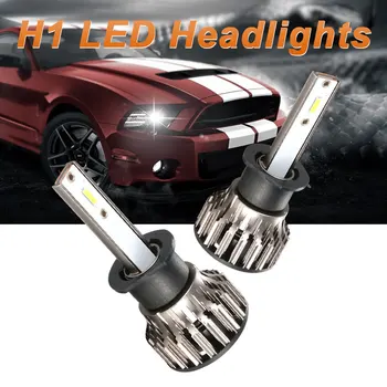 

2 Pcs H1 LED Headlight Bulbs 6500K White Over 50000 Hours Service Life H1 LED Auto Headlight H1 LED Automobile Headlight