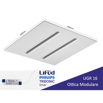 

LEDLUX FP6060C Led panel with optical modular UGR 16 warm white 2700K 30W 60 X60cm 150LM/W office public authorities