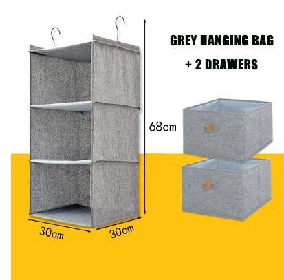 gray Шкаф, органайзер для хранения, сумка, органайзер для одежды, тканевая домашняя отделочная сумка для хранения, Висячие органайзеры для шкафа - Цвет: gray