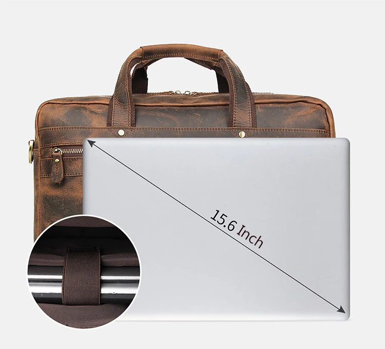 MAHEU Классический роскошный винтажный кожаный портфель для 15,6 дюймов офисный мужской портфель для ноутбука ретро сумки для путешествий