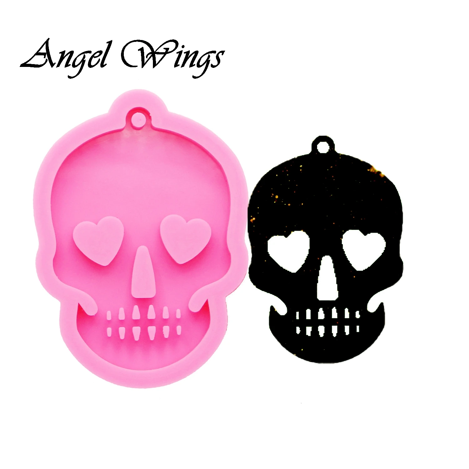 

Shiny Halloween skull shape silicone mold keychain Mold epoxy resin mould handmade DIY Jewelry Making DY0081