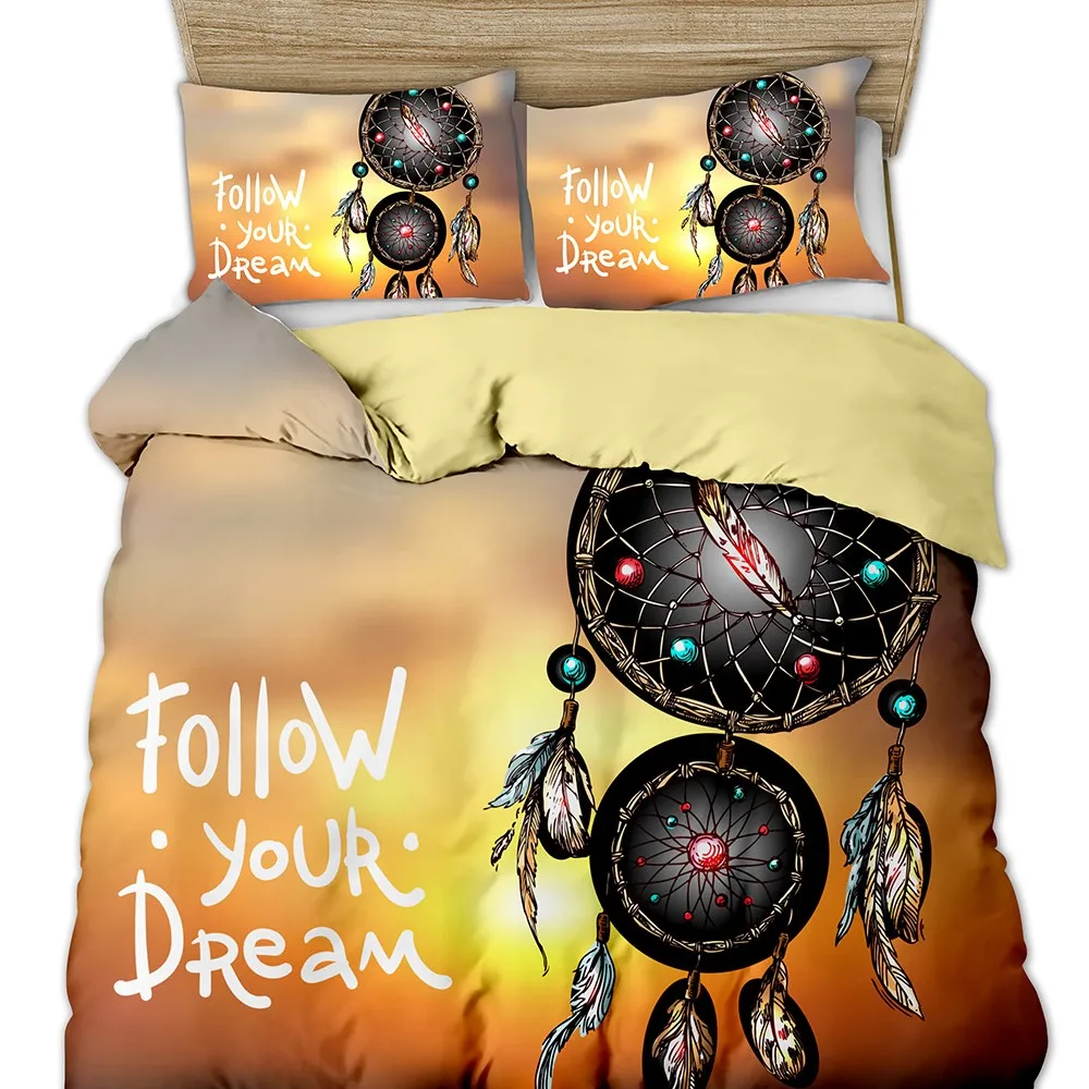Комплект постельного белья 3D Indain Dreamnet облицовочное покрытие для дизайна наборы Король Королева двойной размер дропшиппинг богемное перо - Цвет: AFL-17X