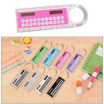 

10cm Ruler Calculator Solar Card Mini Calculation Student Arithmetic Multifunctional Calculator