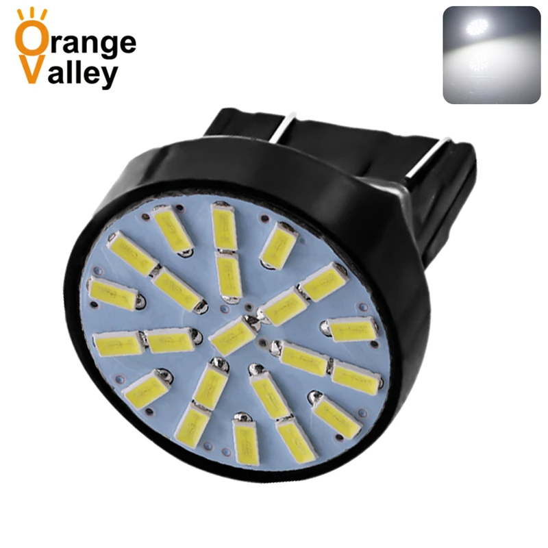 100 шт. высокое качество T20 W21/5W 7440 7443 22 светодиодный 3014 SMD Автомобильные фонари