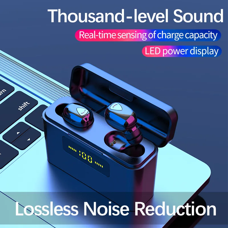New X9s TWS wireless Bluetooth 5 0 earphone with LED power display binaural Earpiece noise reduce sports earbuds for iphone 10 X