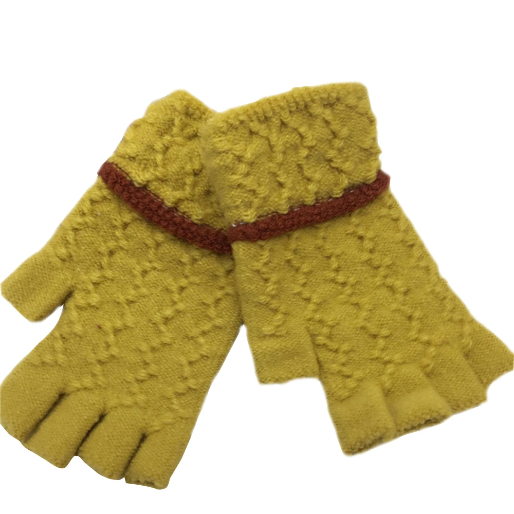 yellow Теплые перчатки, шерстяные варежки, перчатки для верховой езды, перчатки для катания на лыжах, велосипедные перчатки, шерстяные вязаные Нескользящие зимние мотоциклетные перчатки с сенсорным экраном для мобильного телефона - Цвет: yellow