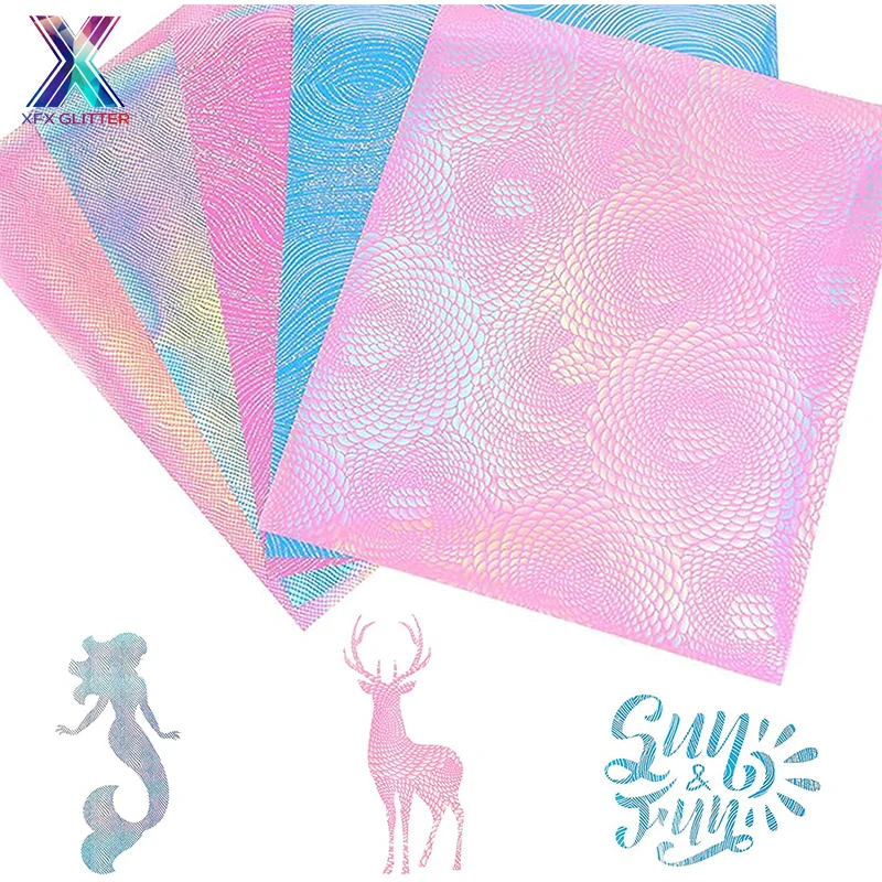 XFX HTV 5 Pcs 12x10In Cricut Holographic Laser Blue Heat Transfer Vinyl  Cricut Lizard Ripple Patterned T-shirt Iron-on Htv Vinyl - AliExpress