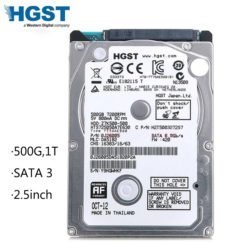 meteor på trods af frisk Hgst Brand Sata2-sata3 2.5" 500gb Laptop Internal Hdd Hard Disk Drives For  Notebook 8mb/32mb 5400rpm-7200rpm 1.5gb/s Disco Duro - Hard Disk Drive -  AliExpress