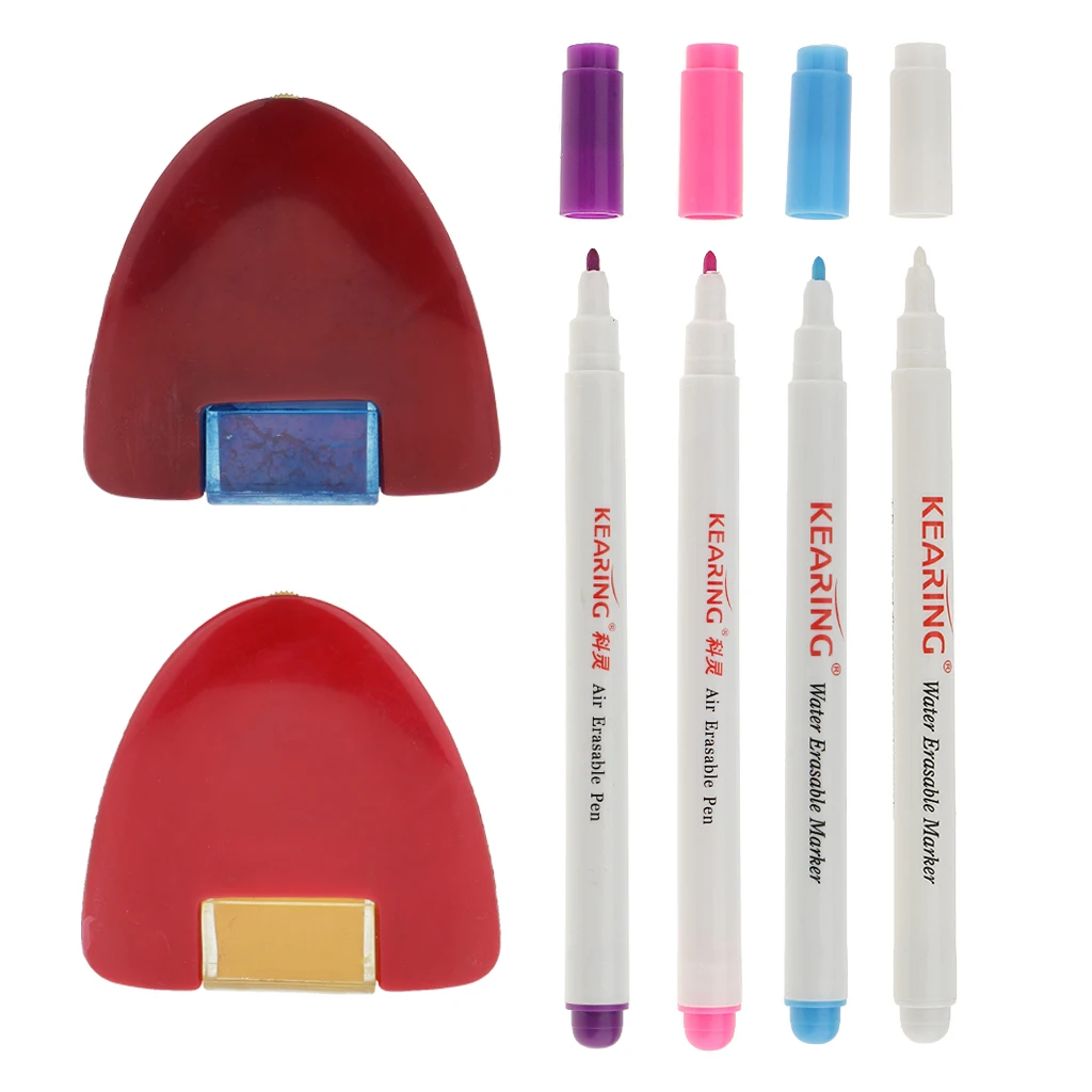 6Pcs Air Erasable/Water Soluble Pen Temporary Marking Tailors Chalk for DIY Fabric Cloth Sewing Dressmaking 