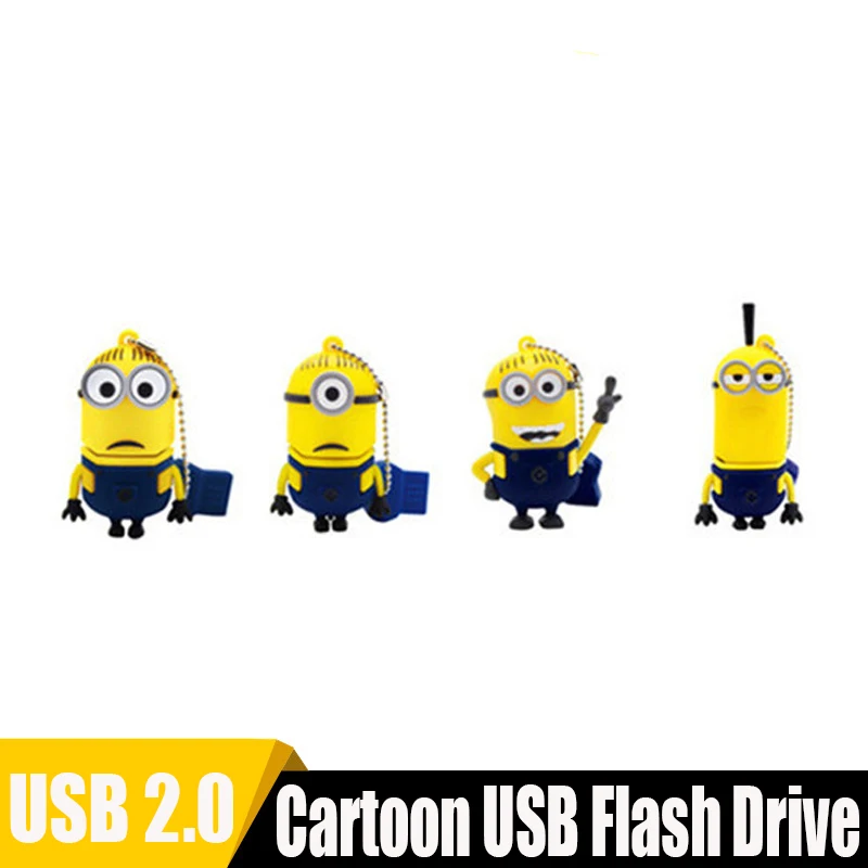 

Cartoon Mini Pendrive 128 GB USB Flash Drive 256GB 128GB 64GB 32GB 16GB Cute Minions Pen Drive Cle USB 2.0 Thumb Memory Stick