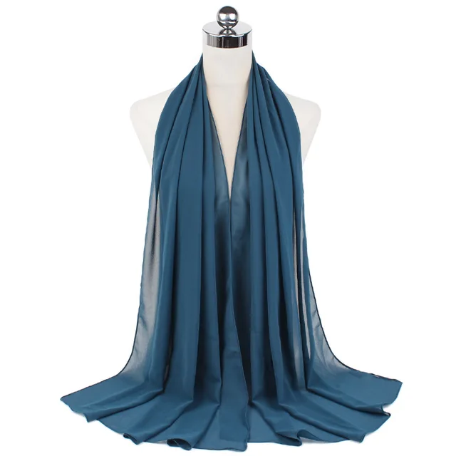High Quality Good Stitching Stitch Plain Premium Heavy Chiffon Hijab Scarf Malaysian Women's Scarves Hijabs Long Shawl Shawls 5