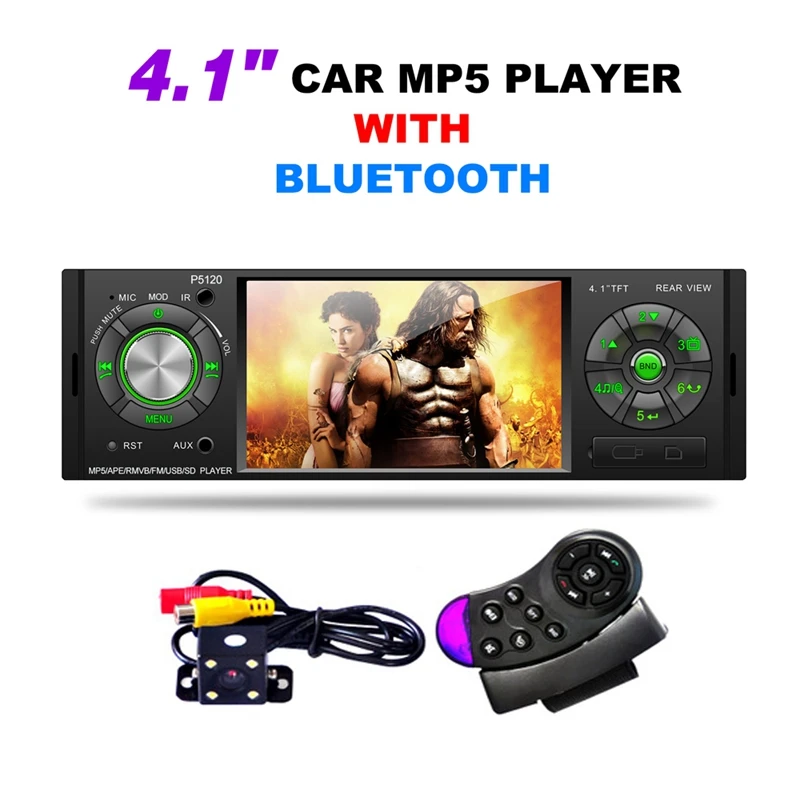 4,1 дюймов Автомобильный Bluetooth плеер Реверсивный Fm радио Mp5 карта плеер P5120