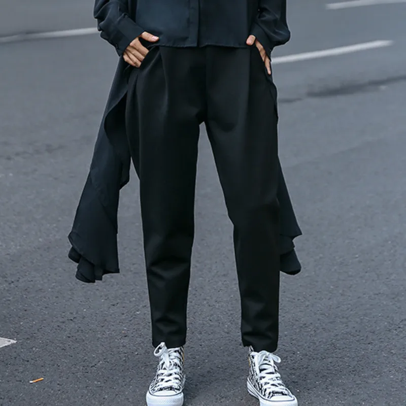 

XUXI Women Spring And Autumn Pants 2020 New Wide Leg Casual Pants Loose Large Size Slim Leggings Ankle-length Pants FZ1644