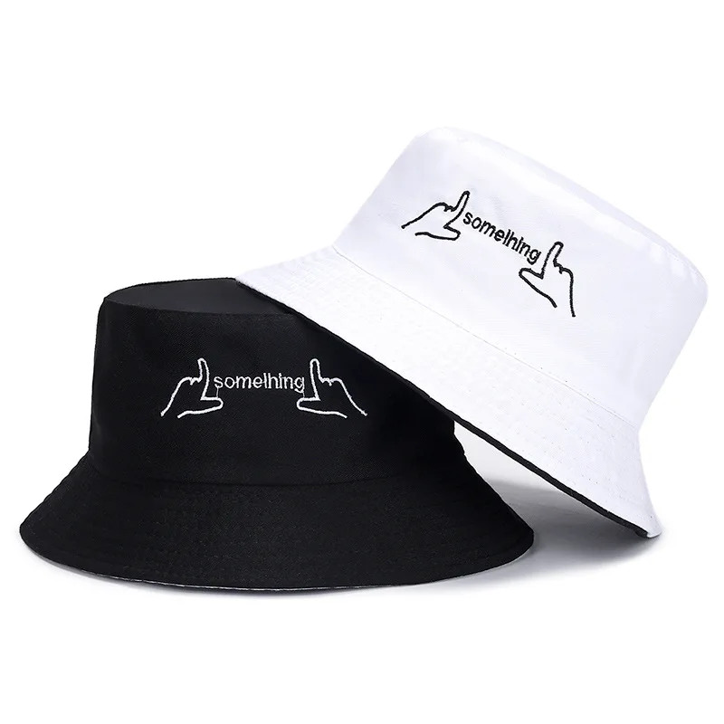 white bucket hat Summer Daisy Embroidery Bucket Hat For Women Girls Foldable Sun Visor Cotton Caps Large Wide Brim Beach Panama Hats 2021 New beach bucket hat