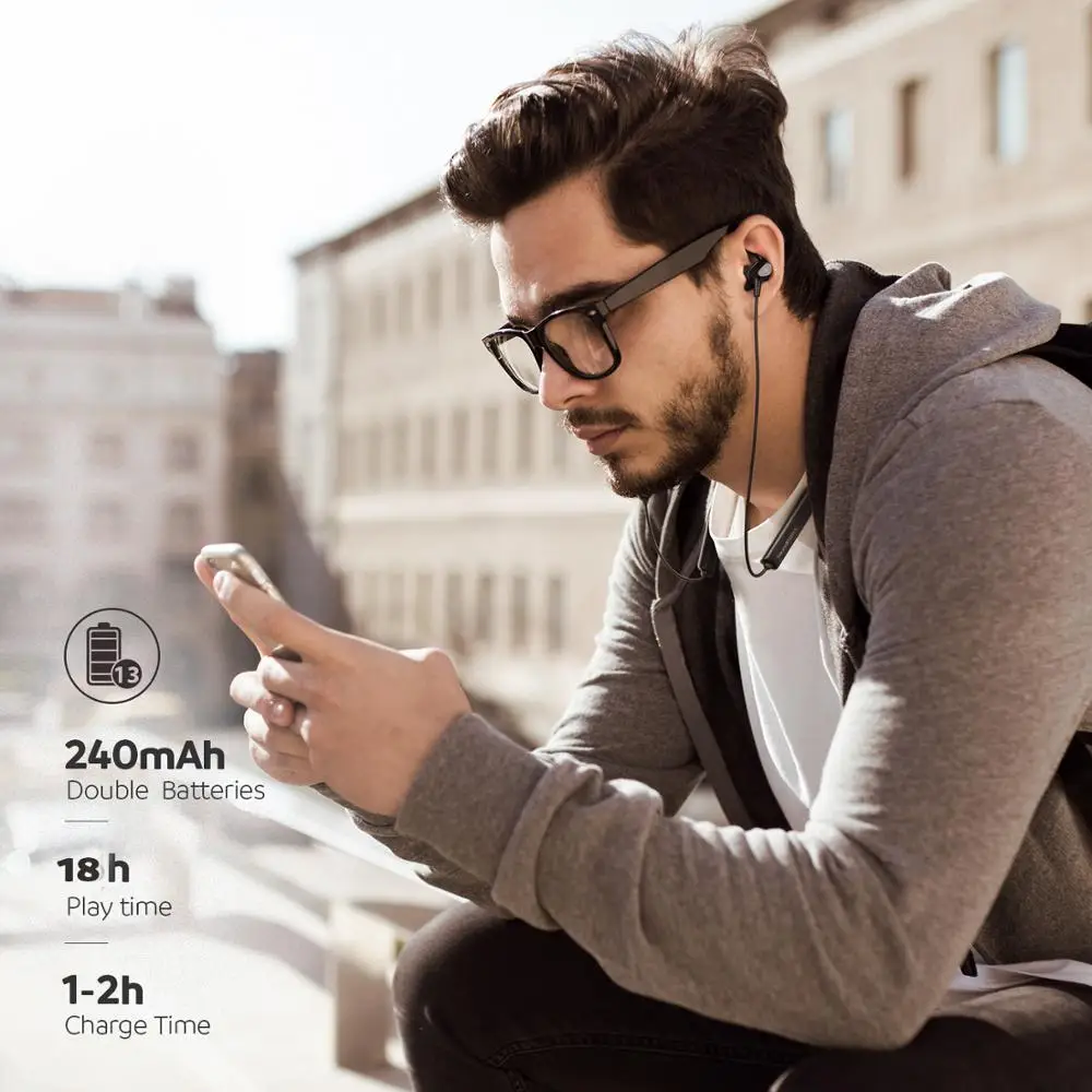 Беспроводные наушники SoundPEATS Engine Bluetooth с шейным ремешком двумя динамическими