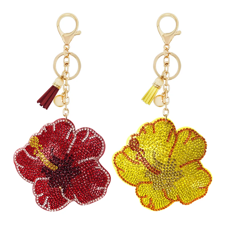 Корейский фланелевый брелок Стразы с Кленовым листом креативный цветочным