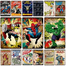 [SQ-DGLZ] супер герой оловянный знак американский Декор на стены с персонажами мультфильмов металлические поделки живопись таблички художественный плакат