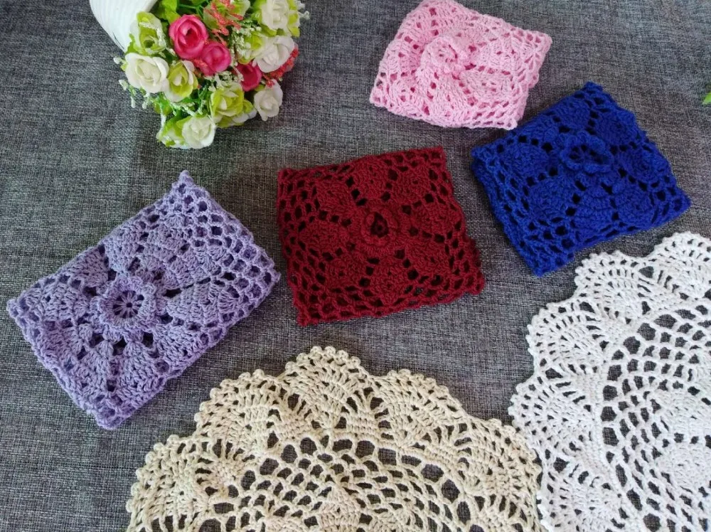Современные крючком круглые салфетки Doily 30 см кухонная посуда коврик для посуды кружка прокладки журнальный столик вечерние рождественские украшения