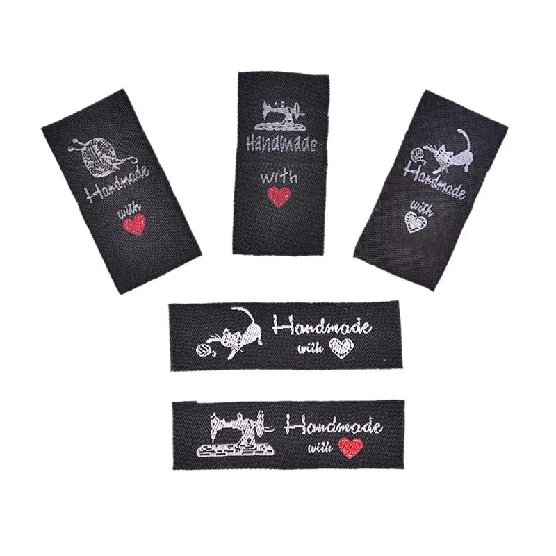 

50Pcs Hand Made Woven Letter Labels Clothing Shoes Bags Handmade Cotton Labels Diy Garment Tags Sewing Materials