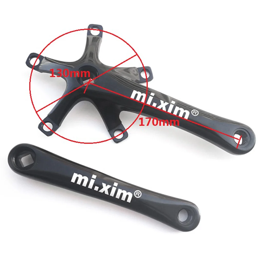 mi. Xim Road Bike Crank Arms 170mm 130BCD Aluminum Bicycle Crankset MTB Road Bike Bottom Bracket Crank Arm for Folding Bike