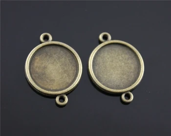 

25 Pieces 18mm Round Simple Glass Cabochon Base Setting Pendant Tray For Jewelry Diy Making