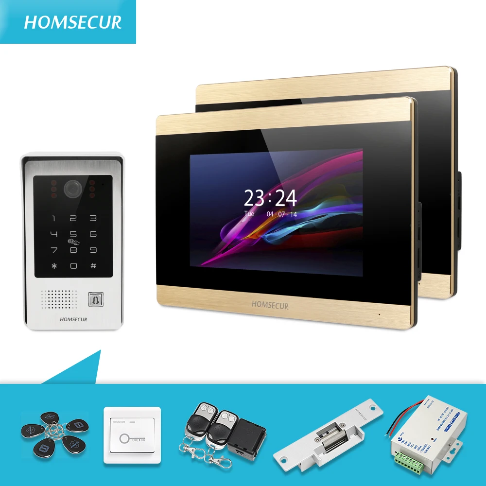 HOMSECUR 7\ Wired Hands-free Video Door Entry Phone Call System+Password Access BC091+BM715-G HOMSECUR 7\ Wired Hands-free Video Door Entry Phone Call System+Password Access BC091+BM715-G