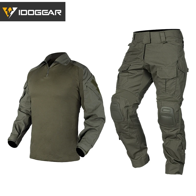 IDOGEAR G3 тактический боевой костюм рубашка и брюки наколенники обновленный Ver