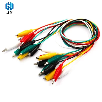 

10PCS crocodile clip small double head test pince crocodile connector power cord 50CM alligator clips pinzas cocodrilo 5 colors