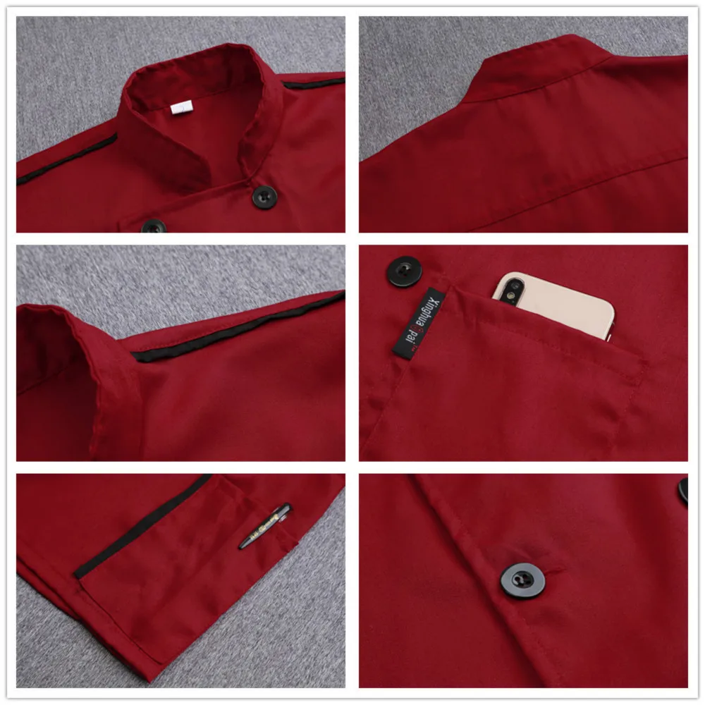 Casual soft kitchen jacket Chef uniform catering work clothes men short sleeved chef coats coffee shop Waitress waiter uniform