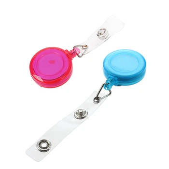 

2 Pcs Retractable Ski Pass ID Card Badge Holder Key Chain Reels with Clip Pink & Light Blue