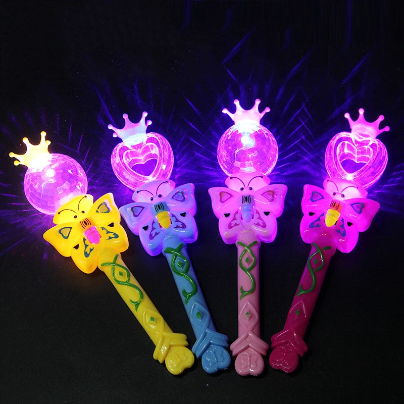 Children's luminous 3D projection toy Butterfly shape crown design Party festival concert cheering light stick Room full of star