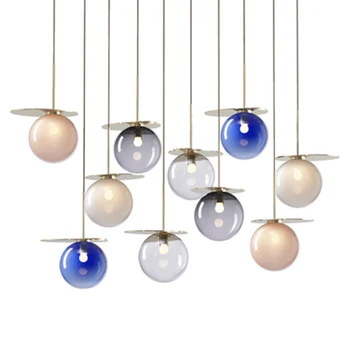 

Modern Design LED Color Glass Pendant Lights Lighting Nordic Creative Cafe Meal Bar Hanging Lamp Restaurant Decor Light Fixtures