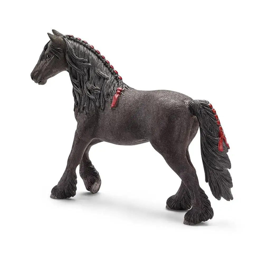 

5.5inch Horse Model Club Frisian Mare Toy Action Figure PVC Hand Painted black horses Toys For Children
